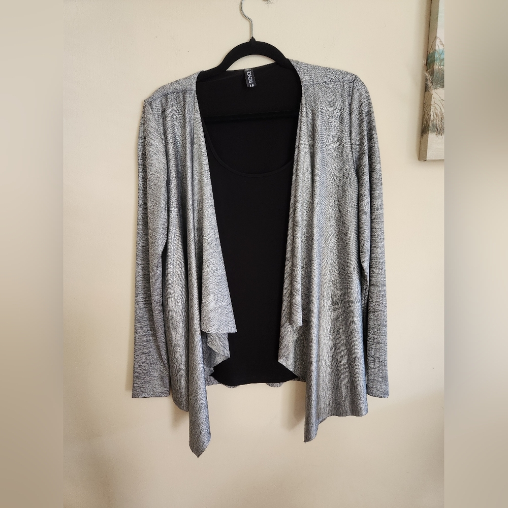 Royce womens dress top silver black medium